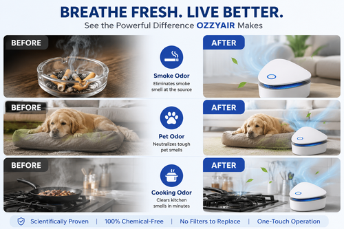 Ozzy/ Eliminate Smoke, Pet & Kitchen Odors in 1-Click